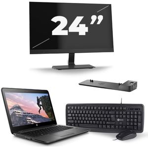 HP ZBook 14u G4 - Intel Core i7-7e Generatie - 14 inch - 16GB RAM - 480GB SSD - Windows 11 + 1x 24 inch Monitor