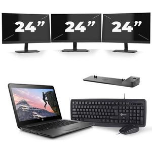 HP ZBook 14u G4 - Intel Core i7-7e Generatie - 14 inch - 16GB RAM - 512GB SSD - Windows 11 + 3x 24 inch Monitor