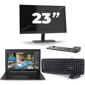 HP ZBook Studio G3 - Intel Core i7-6e Generatie - 15 inch - 16GB RAM - 256GB SSD - Windows 11 + 1x 23 inch Monitor Zichtbaar gebruikt