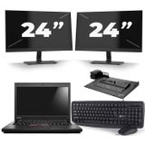 Lenovo ThinkPad L460 - Intel Core i5-6e Generatie - 14 inch - 8GB RAM - 256GB SSD - Windows 11 + 2x 24 inch Monitor Zichtbaar gebruikt