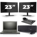 Lenovo ThinkPad T460 - Intel Core i5-6e Generatie - 14 inch - 8GB RAM - 256GB SSD - Windows 11 + 2x 23 inch Monitor