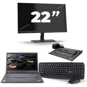 Lenovo ThinkPad T460s - Intel Core i5-6e Generatie - 14 inch - 8GB RAM - 256GB SSD - Windows 11 + 1x 22 inch Monitor Zichtbaar gebruikt
