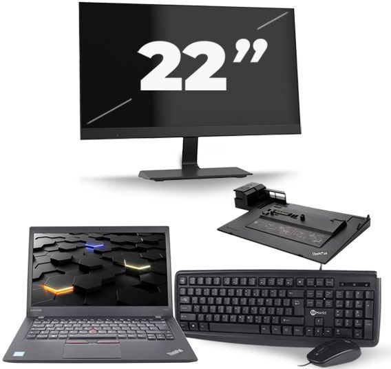 Lenovo ThinkPad T460s - Intel Core i5-6e Generatie - 14 inch - 8GB RAM - 256GB SSD - Windows 11 + 1x 22 inch Monitor Zichtbaar gebruikt