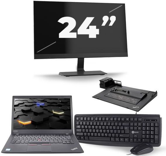 Lenovo ThinkPad T460s - Intel Core i5-6e Generatie - 14 inch - 8GB RAM - 256GB SSD - Windows 11 + 1x 24 inch Monitor Zichtbaar gebruikt