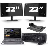 Lenovo ThinkPad T460s - Intel Core i5-6e Generatie - 14 inch - 8GB RAM - 256GB SSD - Windows 11 + 2x 22 inch Monitor Zichtbaar gebruikt