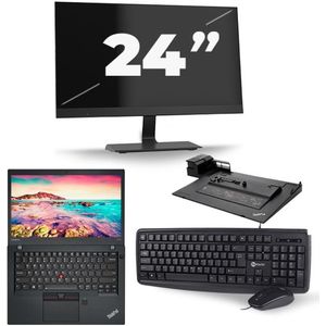 Lenovo ThinkPad T470s - Intel Core i5-6e Generatie - 14 inch - 8GB RAM - 256GB SSD - Windows 11 + 1x 24 inch Monitor