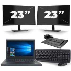 Lenovo ThinkPad X260 - Intel Core i5-6e Generatie - 12 inch - 8GB RAM - 256GB SSD - Windows 11 + 2x 23 inch Monitor Zichtbaar gebruikt