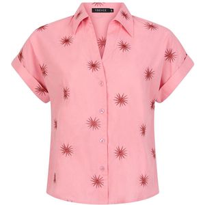 Ydence - Blouse - Roze - Linnen - Zonnige Blouse in Koraalcharme
