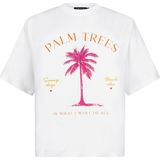 Ydence - T-shirt Palm Trees - Shirt - Roze - Katoen