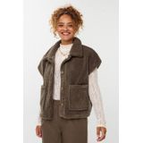 Ydence - Teddy Gilet - Donkergroen