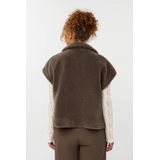 Ydence - Teddy Gilet - Donkergroen