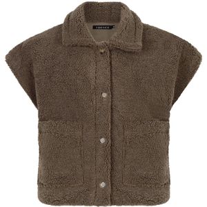 Ydence - Teddy Gilet - Donkergroen