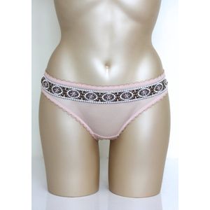 Freya - Madison - string - roze met bruine fantasie band - Maat XS / 34