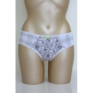 Freya - Adele - slip - grijs-wit geblokt zwarte borduursel - maat S(36)