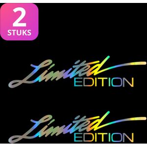 Auto Stickers Limited Edition - Silver Rainbow - 2 Stuks - Hoogwaardig Vinyl - Autostickers Wrap Folie - Geschikt voor Alle Automerken - Auto Accessoires