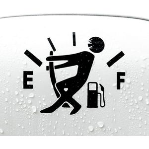 Autosticker - Grappig Poppetje Tank - Auto Sticker Zwart - Hoogwaardig Vinyl - Autostickers Wrap Folie - Geschikt voor Alle Automerken / Universeel