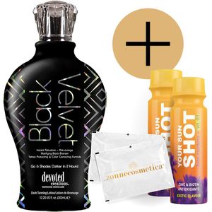 Devoted Creations - Black Velvet + 2 Your Sun Shots + 2 Verfrissingsdoekjes