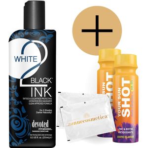 Devoted Creations - White 2 Black INK + 2 Your Sun Shots + 2 Verfrissingsdoekjes