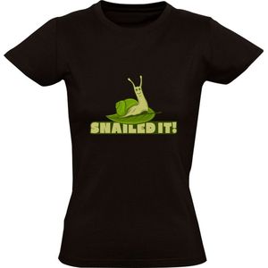 Snailed it! Dames T-shirt - dieren - slak - succes - perfect - geslaagd - schattig - grappig