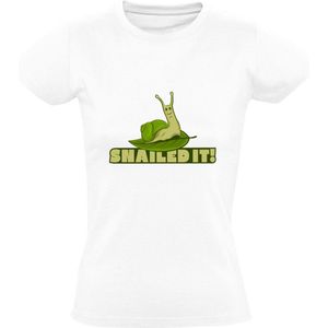 Snailed it! Dames T-shirt - dieren - slak - succes - perfect - geslaagd - schattig - grappig