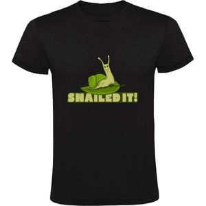 Snailed it! Heren T-shirt - dieren - slak - succes - perfect - geslaagd - schattig - grappig