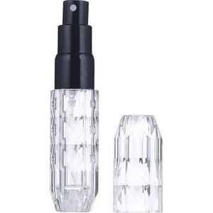 T.O.M. Parfumverstuiver- 1 Parfumvuller 5 ML - Crystal/Zwart- Parfumvuller- navulbaar - Verstuiver flesje leeg - Draagbare Mini navulbare Spray - Navulling Parfum flesje - Hervulbare Parfumfles - Travel Size