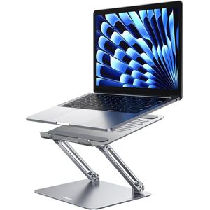 Laptopstandaard voor bureau aluminium verstelbare laptophouder, ergonomische laptop verhooger met ventilatieopening, compatibel met MacBook Pro Air, Dell Chromebook, HP notebook tot 17,3 inch
