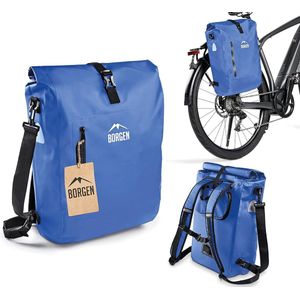 fietstas voor bagagedrager 3-in-1 fietsrugzak I bagagedragertas I schoudertas - combi fietstas - 100% waterdicht en reflecterend met afneembare laptoptas (blauw, 18 L)