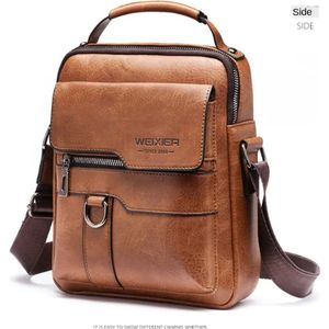 CarryQuest® - Heren Schoudertas - Schoudertas - Bruin - PU-Leer - Schoudertas Heren - Stijlvolle Schoudertas - Schoudertas Mannen - Casual Schoudertas -