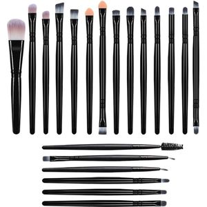 Make-up Kwastenset, 20 Stuks Oogmake-up Kwasten voor Dames en Meisjes, Draagbare Oogschaduwborstel voor Op Reis, Multifunctionele Make-upborstel, Wenkbrauwverhullende Kwast