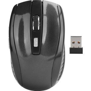 Draadloze Muis, 2.4G Ergonomische Optische Muis voor Laptop, Pc, Computer, Notebook, 6 Knoppen, 1600 DPI, 3 Instelbare Snelheden (zwart)