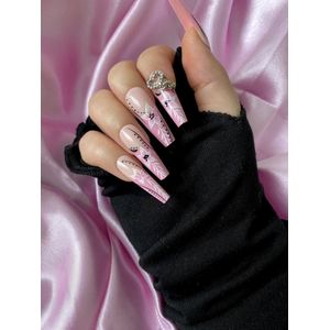 Nep nagels - Roze nepnagels - Plak nagels - Press on nails - Fake nails - Cute nails - Schattige nagels - Hariersbeauty nagels