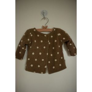 Jasje-baby-maat 62-wolwit/lever-handgemaakt-(Sweet baby Bedstraw)