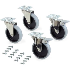 Heavy Duty Casters / Trolley Wheels for Furniture - Rubber Heavy Duty Wheels - Heavy Duty Castors / Transport Wheels-70 kg