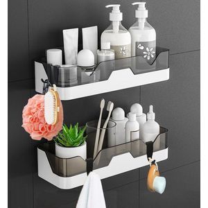 Doucheplank \ spice rack, corner shelf for bathroom kitchen_10.9D x 28.7W x 6.5H centimetres