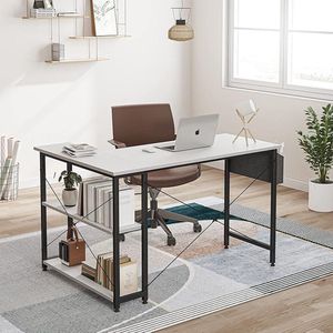 Laptoptafel, thuiskantoor, bureau, eenvoudige montage, metalen frame, ‎69.85 x 101.6 x 72.9 cm
