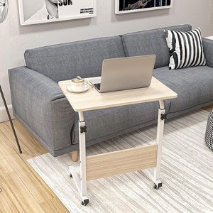 Laptoptafel, thuiskantoor, bureau, eenvoudige montage, metalen frame, 60 x 40 cm