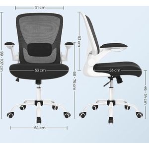 Bureaustoel Ergonomische bureaustoel met verstelbare hoofdsteun Armleuningen Lendensteun tegen rugpijn