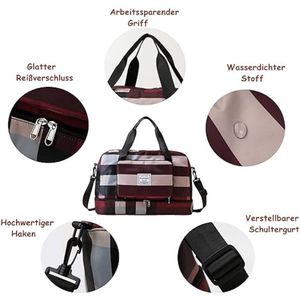 Handbagage tas Weekendtas zwemtas waterdichte Reistas plunjezak Fitnesstas Trainingstas dames voor op reis sportschool,