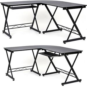 Thuis Laptop Notebook Computer Bureau, Computer Desk Desk Study Desk Laptop Table Workstation Dining Room Gaming Table Wooden Table, 150 x 138 x 75 cm