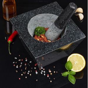 vijzel en stamper - Mortar and Pestle, Grinder Bowl with Rod Hammer, Sauce Garlic Pestle Hand Grinder Crusher Kitchen Gadgets Seasoning
