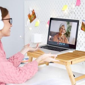 Bedtafel - Opvouwbaar Dienblad - laptoptafel voor bed, laptoptafel voor lezen of ontbijt, 50 x 30 x 20 cm