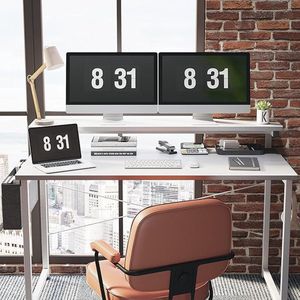 monitorstandaard, pc-tafel, gamingtafel voor thuiskantoor, Bureau, computertafel 120D x 50W x 84H centimetres