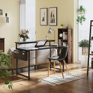 monitorstandaard, pc-tafel, gamingtafel voor thuiskantoor, Bureau, computertafel 120D x 50W x 84H centimetres