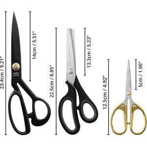 schaar set - Multifunctionele roestvrijstalen kantoorschaar,3Stuks