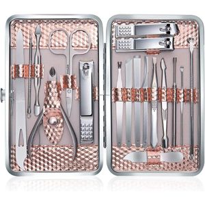 Professionele Manicureset - Manicure Set, Professionele Pedicure Kit, Nagelverzorging Gereedschap 18 Piece