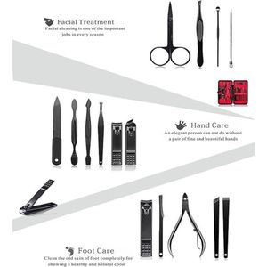 manicure set -Wenkbrauwverzorgingsset, Roestvrijstalen Nagelverzorgingstools 15
