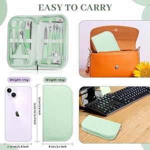 manicure set -Wenkbrauwverzorgingsset, Roestvrijstalen Nagelverzorgingstools 12