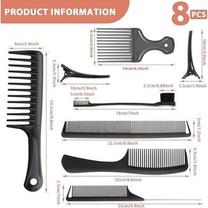 Salon kammen haarkammen haarkammen haarkam kapper kam set 8