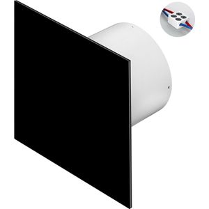 Badkamerventilator SILENT Ø125 mm - 145 m³/h - Zwart glans